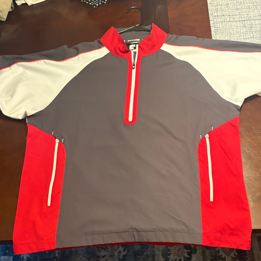FootJoy Red and Gray Men's Pullover